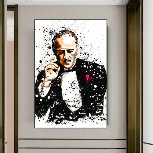 Godfather Canvas Art Poster | Godfather Abstract Canvas Poster-GraffitiWallArt