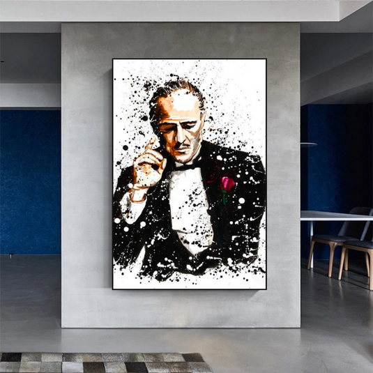 Godfather Canvas Art Poster | Godfather Abstract Canvas Poster-GraffitiWallArt