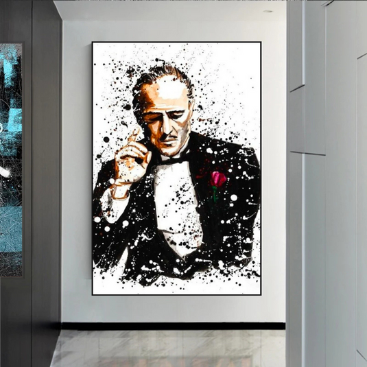 Godfather Canvas Art Poster | Godfather Abstract Canvas Poster-GraffitiWallArt