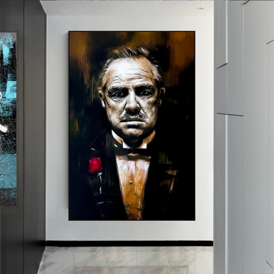 Godfather Canvas Art Poster | Godfather Abstract Canvas Poster-GraffitiWallArt