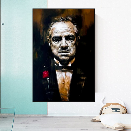 Godfather Canvas Art Poster | Godfather Abstract Canvas Poster-GraffitiWallArt