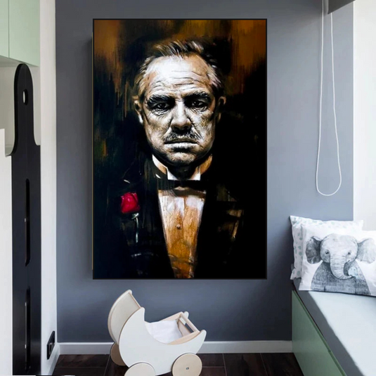 Godfather Canvas Art Poster | Godfather Abstract Canvas Poster-GraffitiWallArt