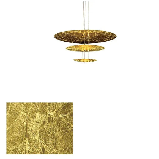 Gold Foil Brushed Nickel Lobby Chandelier-GraffitiWallArt