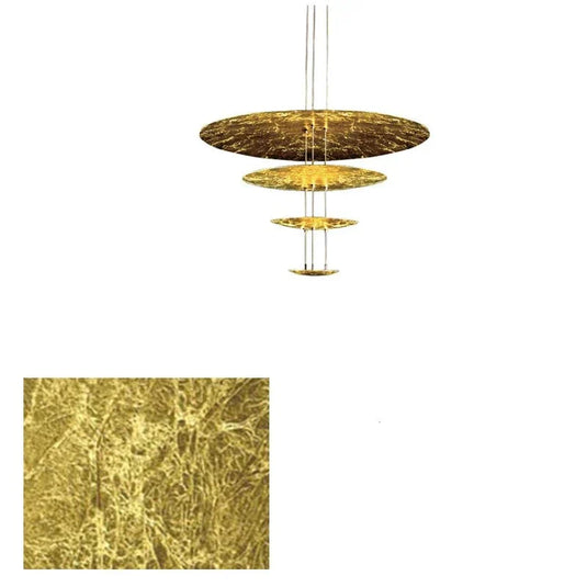 Gold Foil Brushed Nickel Lobby Chandelier-GraffitiWallArt