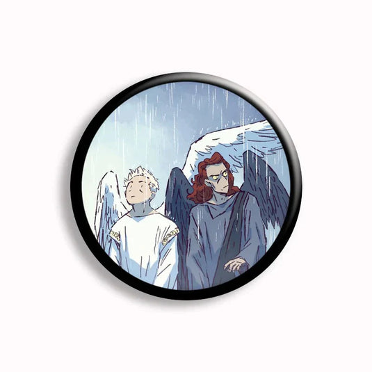 Good Omens Pin Badges-GraffitiWallArt