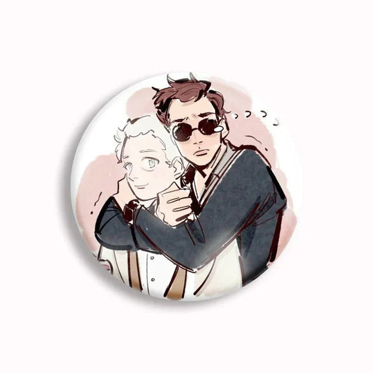 Good Omens Pin Badges-GraffitiWallArt