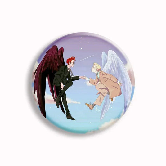 Good Omens Pin Badges-GraffitiWallArt