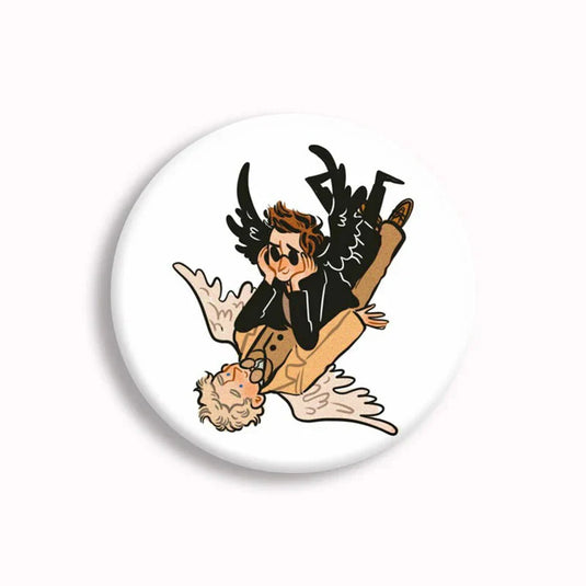 Good Omens Pin Badges-GraffitiWallArt