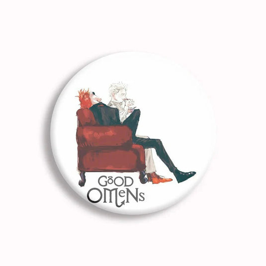 Good Omens Pin Badges-GraffitiWallArt