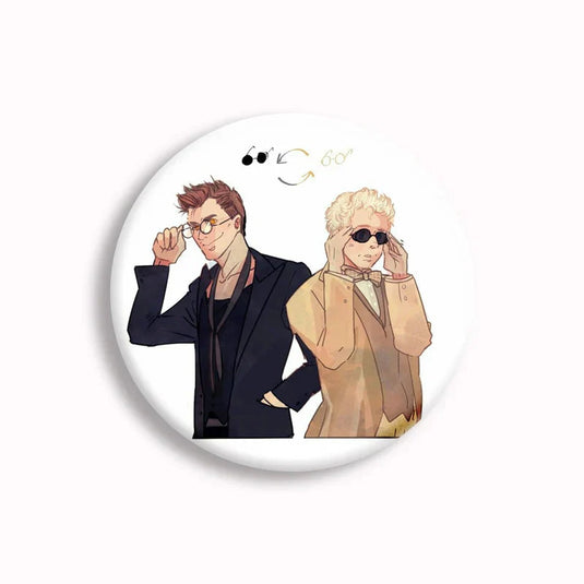 Good Omens Pin Badges-GraffitiWallArt