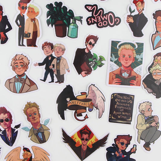 Good Omens Stickers – Unique Designs for Fans-GraffitiWallArt