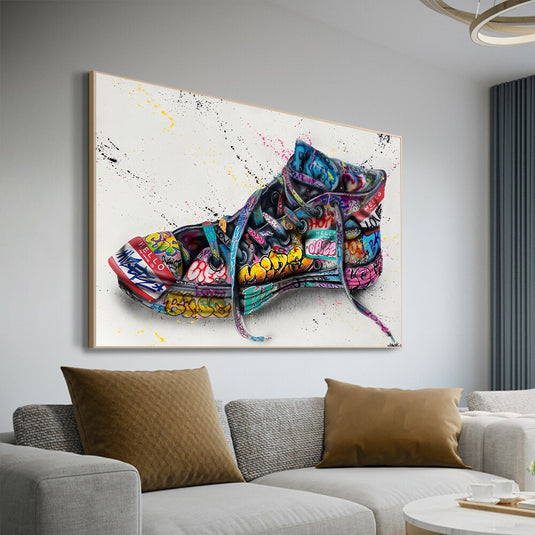 Graffiti Artwork Sneakers Canvas Wall Art-GraffitiWallArt