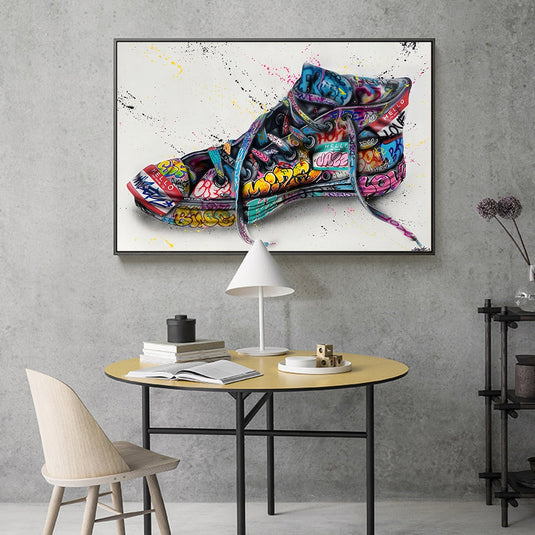 Graffiti Artwork Sneakers Canvas Wall Art-GraffitiWallArt