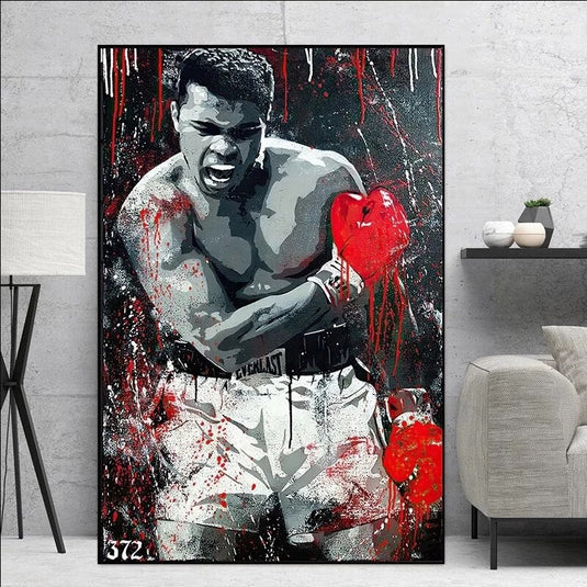 Graffiti Muhammad Ali Boxing King Sports Posters Prints Abstract Canvas Painting Wall Picture for Living Room Home Wall Cuadros-GraffitiWallArt