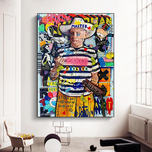 Graffiti Pop Character Canvas Wall Art-GraffitiWallArt