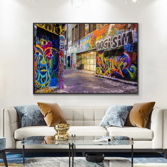 Graffiti Stairs Canvas Wall Art-GraffitiWallArt