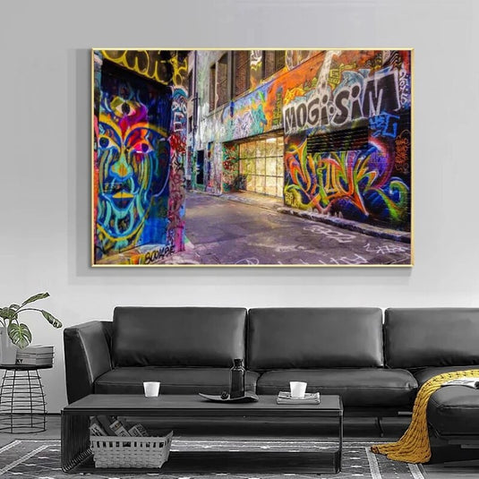 Graffiti Stairs Canvas Wall Art-GraffitiWallArt