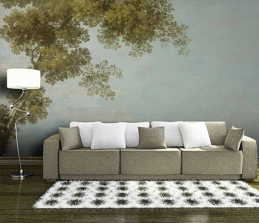 Green in Morning Shadow – Tree Wallpaper Murals-GraffitiWallArt