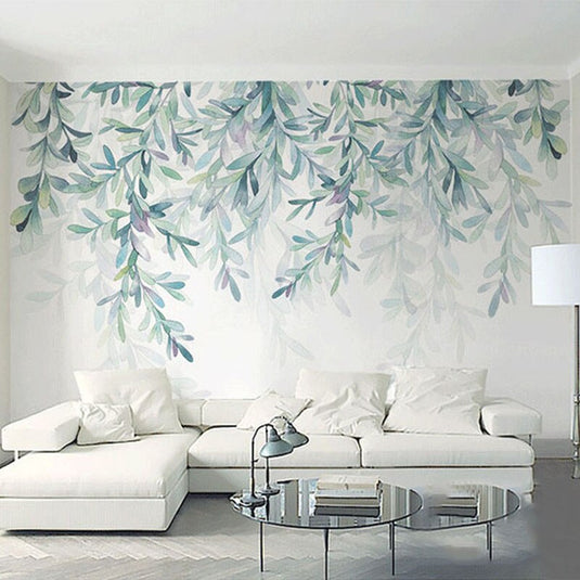 Green Leaves Wallpaper for Home Wall Decor-GraffitiWallArt