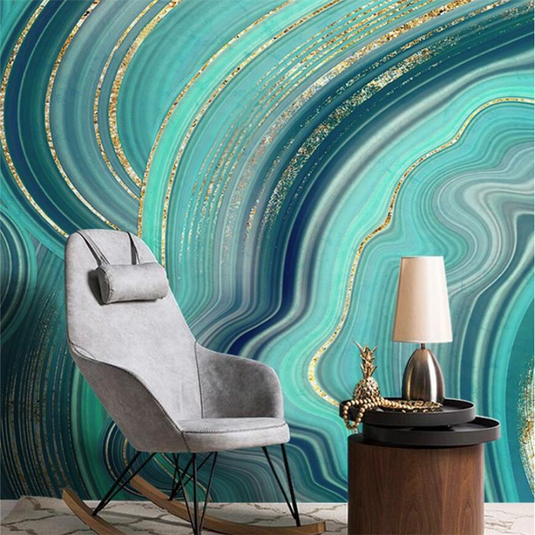 Green Stone Design Theme: Marble Wallpaper Mural-GraffitiWallArt