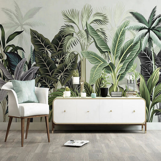 Green Trees Wallpaper: Refreshing Nature-Inspired Décor-GraffitiWallArt