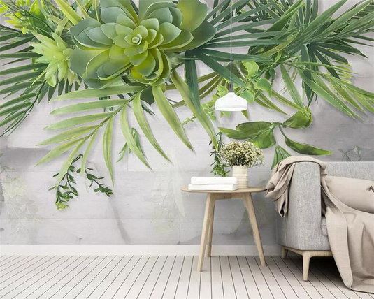 Greenery Wallpaper Mural: Effortless Nature-Inspired Beauty-GraffitiWallArt