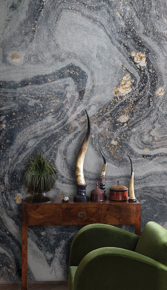 Grey Marble Bliss Wallpaper Mural-GraffitiWallArt