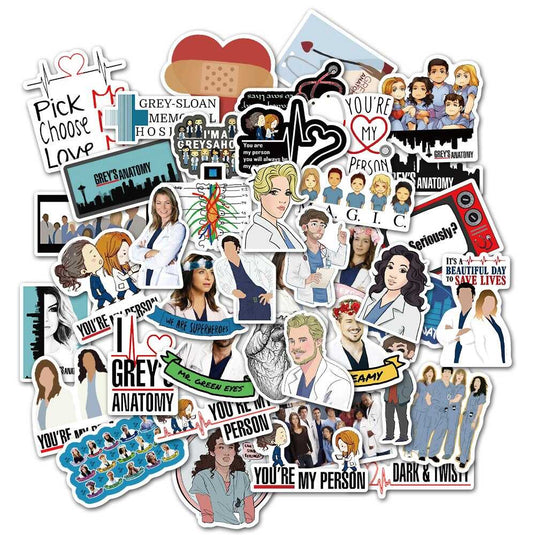 Greys Anatomy Sticker Pack - Famous Bundle with Waterproof-GraffitiWallArt