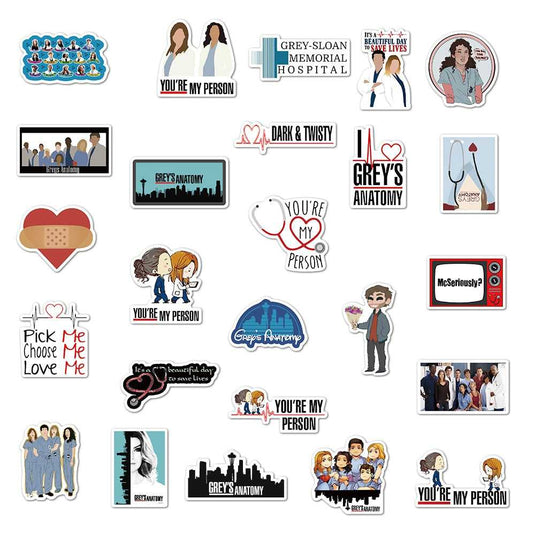 Greys Anatomy Sticker Pack - Famous Bundle with Waterproof-GraffitiWallArt