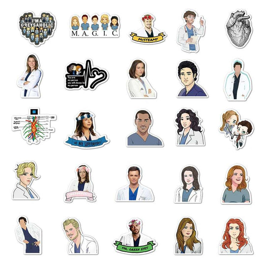 Greys Anatomy Sticker Pack - Famous Bundle with Waterproof-GraffitiWallArt