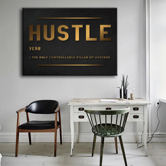 Grind Hustle Success Motivational Posters Canvas Wall Art-GraffitiWallArt