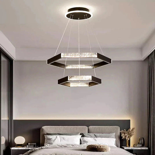 Hexa Chamber Living Room Chandelier-GraffitiWallArt