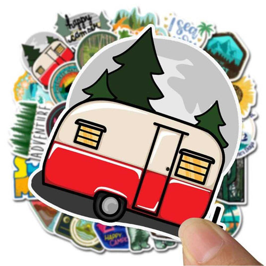 Hiking Camping Stickers Pack: Explore the Outdoors-GraffitiWallArt