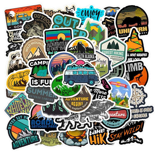 Hiking Camping Stickers Pack: Explore the Outdoors-GraffitiWallArt