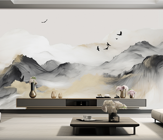 Hilly Mountains Wallpaper Murals-GraffitiWallArt