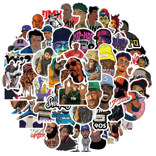 Hip Hop DJ Rap Rock Vinyl Stickers Pack-GraffitiWallArt