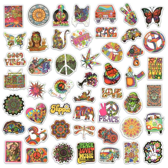 Hippie Stickers Pack: Express your free-spirited style-GraffitiWallArt