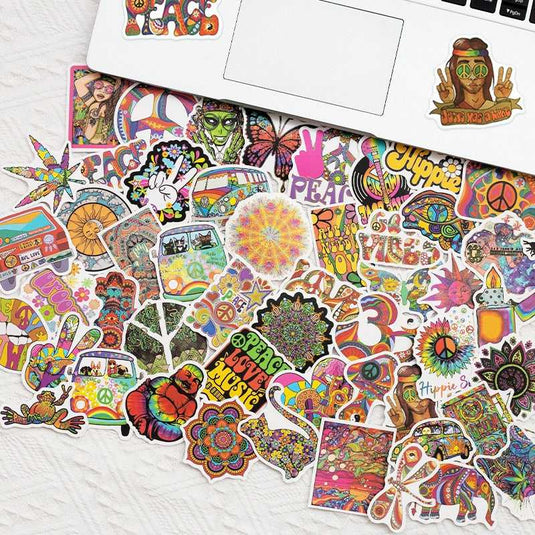 Hippie Stickers Pack: Express your free-spirited style-GraffitiWallArt