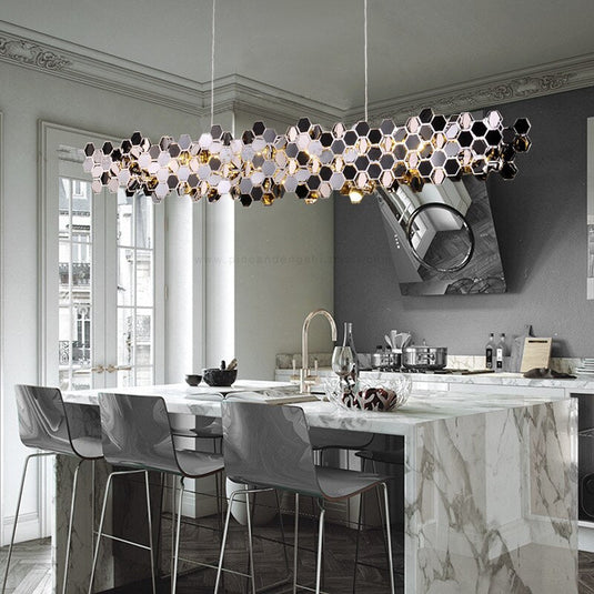 Honeycomb Chandelier - Elegant Lighting Fixture-GraffitiWallArt