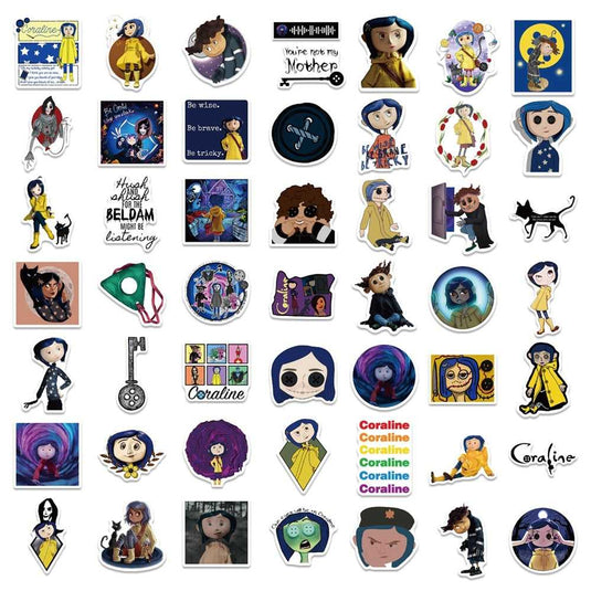 Horror Movie Coraline Stickers Pack - Waterproof Famous Bundle-GraffitiWallArt