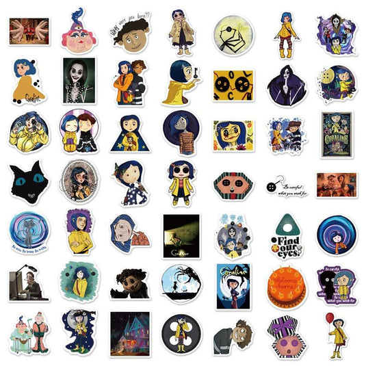 Horror Movie Coraline Stickers Pack - Waterproof Famous Bundle-GraffitiWallArt