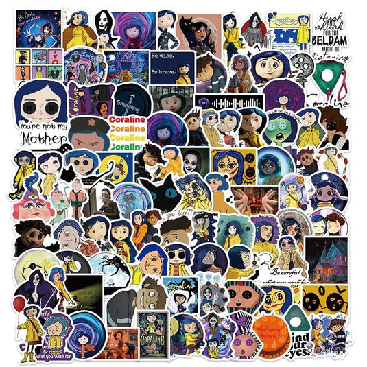 Horror Movie Coraline Stickers Pack - Waterproof Famous Bundle-GraffitiWallArt