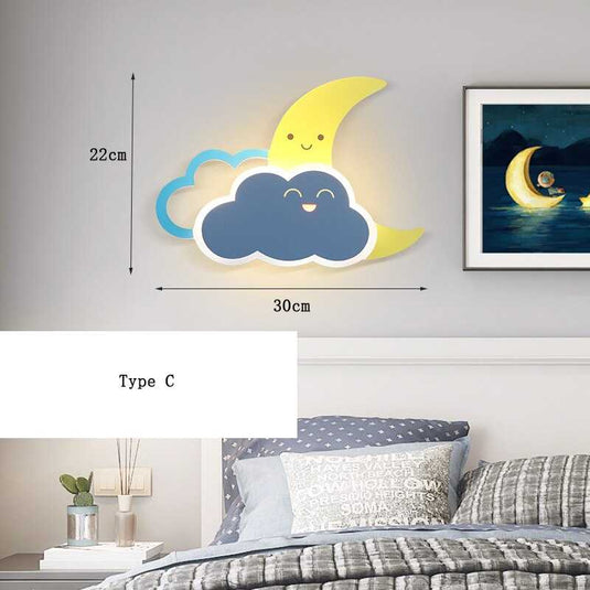 Hot Air Balloon Cloud Wall Light | Kids Room Hot Air Balloon Cloud Wall Light-GraffitiWallArt