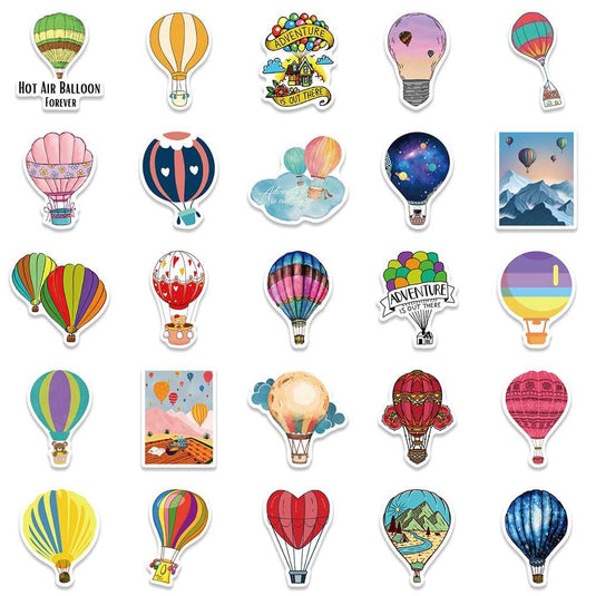 Hot Air Balloon Stickers Pack - Vibrant Designs-GraffitiWallArt