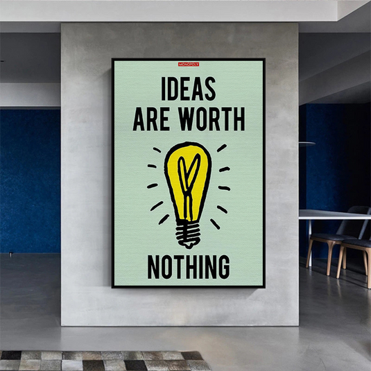 Ideas are Worth Nothing - Monopoly Canvas Wall Art-GraffitiWallArt