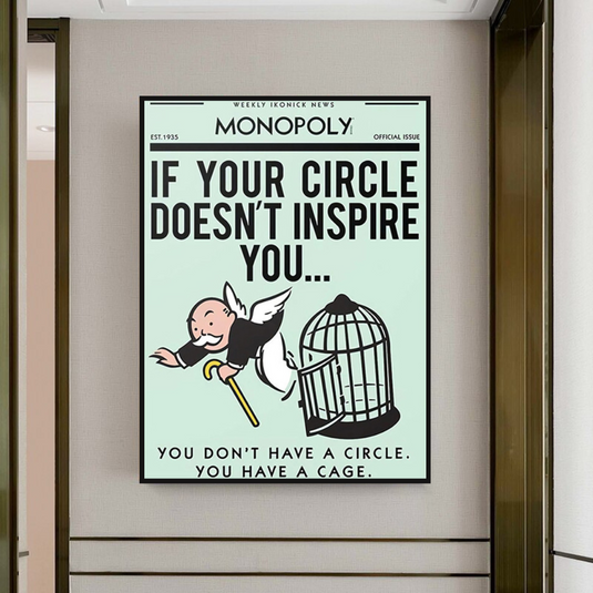 If Your Circle Doesn‚Äôt Inspire You: Monopoly Canvas Wall Art-GraffitiWallArt