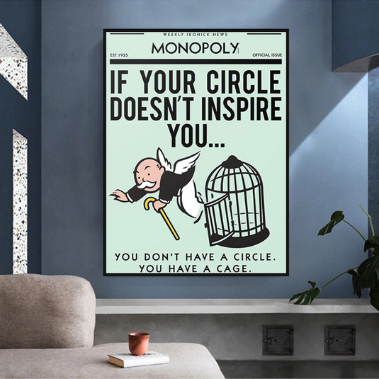 If Your Circle Doesn‚Äôt Inspire You: Monopoly Canvas Wall Art-GraffitiWallArt