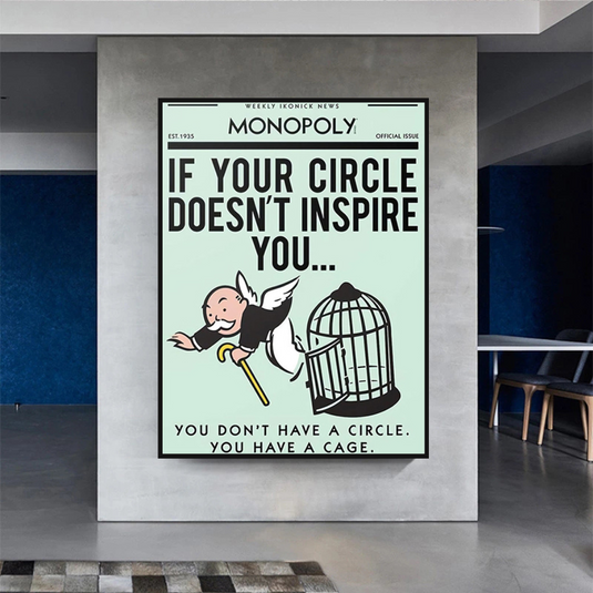 If Your Circle Doesn‚Äôt Inspire You: Monopoly Canvas Wall Art-GraffitiWallArt