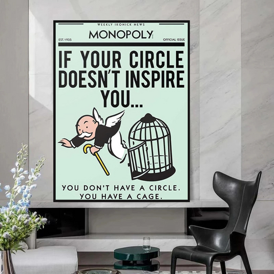 If Your Circle Doesn‚Äôt Inspire You: Monopoly Canvas Wall Art-GraffitiWallArt