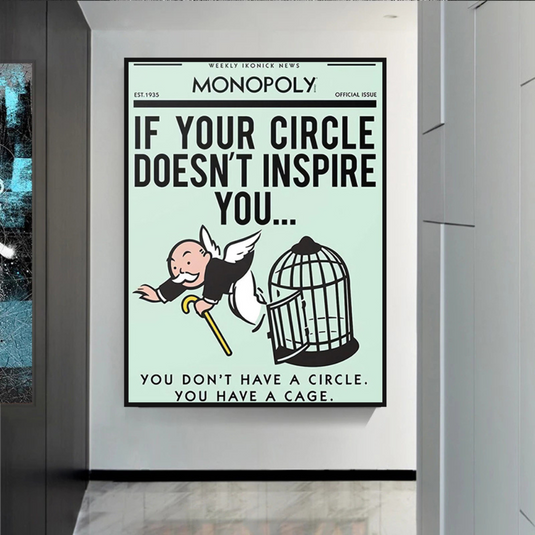 If Your Circle Doesn‚Äôt Inspire You: Monopoly Canvas Wall Art-GraffitiWallArt